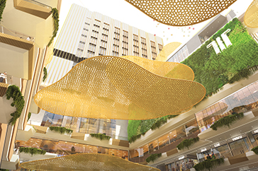 IRIS Broadway Greno West Noida- 'The Golden Petal' adorns large central atrium 