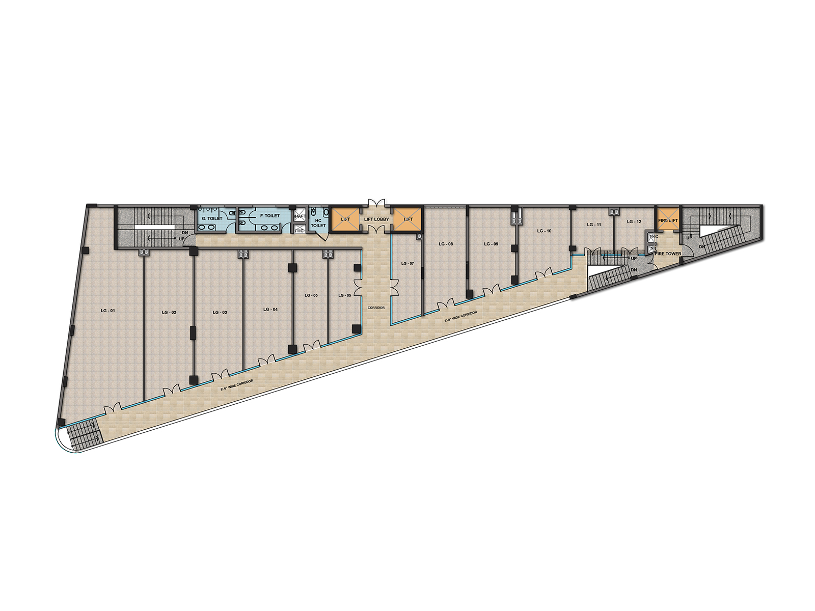Trehan IRIS Broadway – Floor plan for block B, Lower Ground Floor